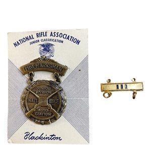 National Rifle Association junior classification pro-marksman pin and bar